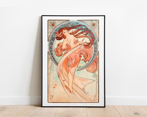 Alphonse Mucha Dance Art Nouveau Poster: Vintage Gallery Wall Art