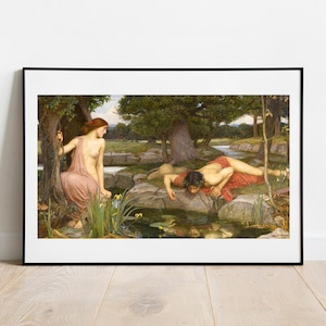 Waterhouse Echo and Narcissus gallery wall art print vintage poster art famous artist print home decor