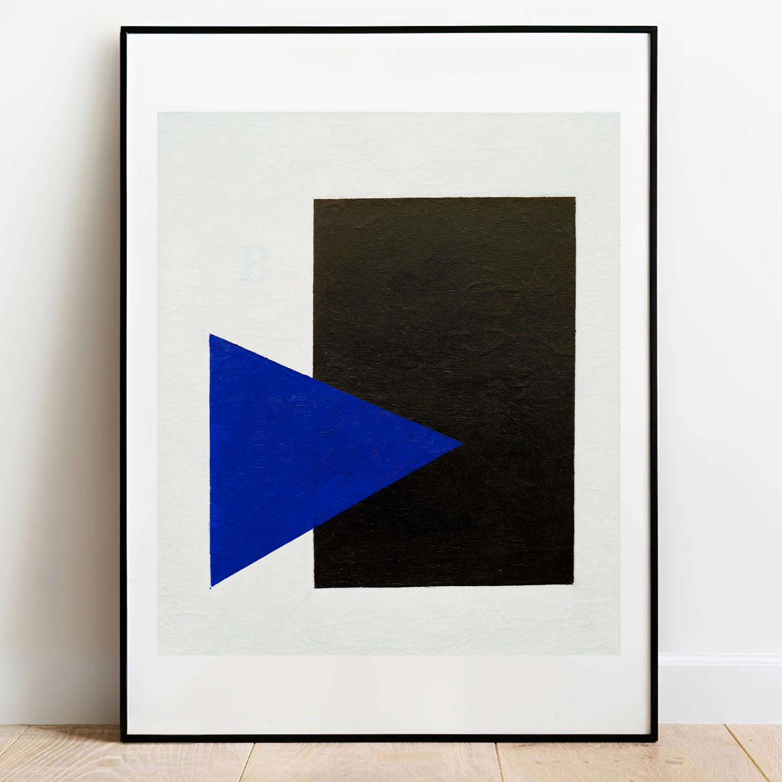 Malevich Triangle Malevich Black Square Blue Triangle Print - Classic Modern Art Poster ...