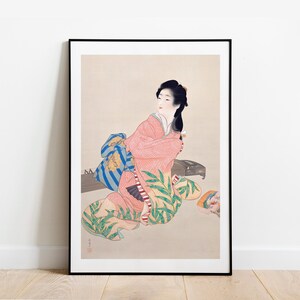 Uemura Daughter Miyuki gallery wall art print vintage poster Japanese art famous artist print home decor