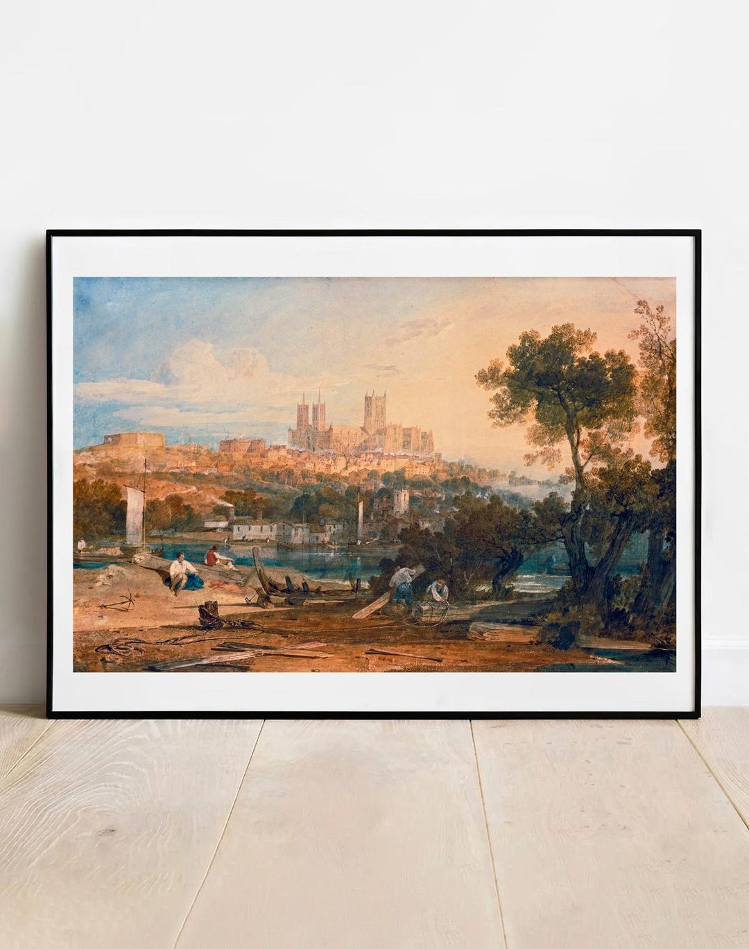 J.M.W.ターナー、ペットワースの家、希少画集画、 新品額装付 ターナーのリンカーン大聖堂のプリント - ヴィンテージファインアート