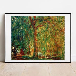 Impresión de Monet sobre el sauce llorón - Póster vintage de bellas artes impresionistas