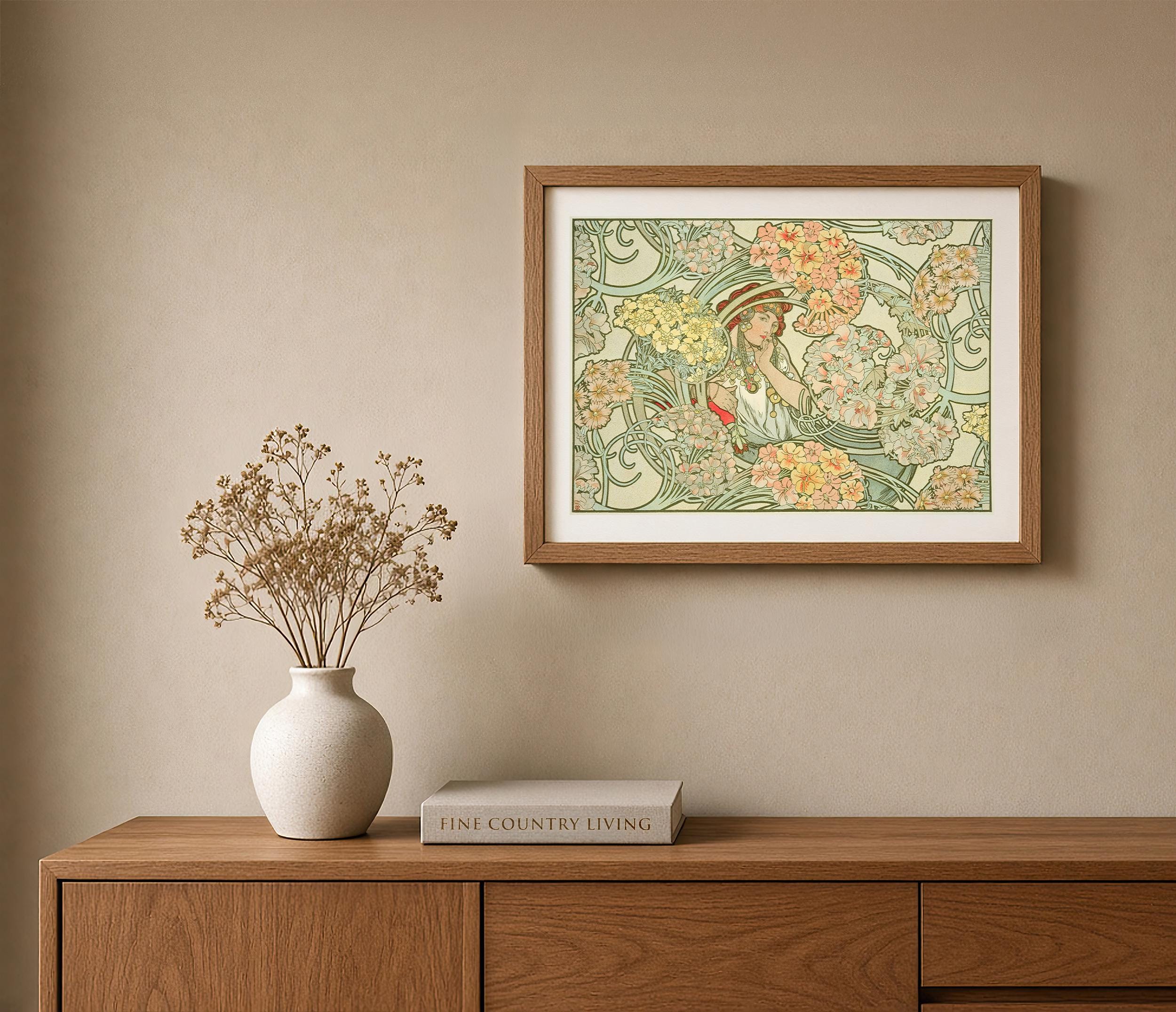 Mucha Byzantine Art Nouveau Poster - Vintage Gallery Wall Flower