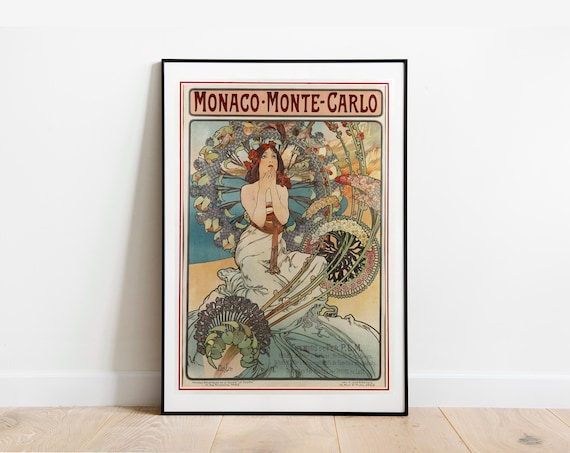Mucha Monaco Monte Carlo Vintage Art Nouveau Poster Print