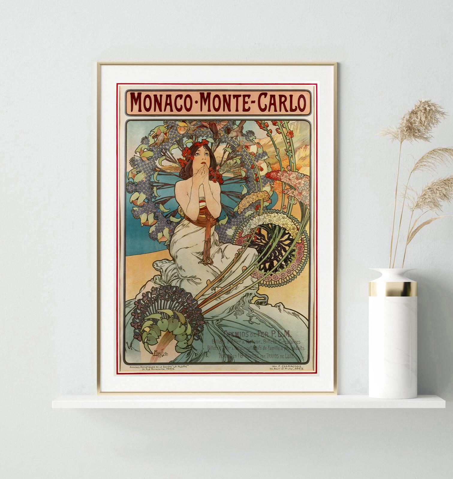 Mucha Monaco Monte Carlo Vintage Art Nouveau Poster Print