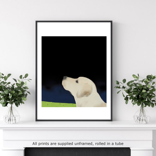 Weiss Yellow Dog Profile dog wall art print gallery wall art modern art print home decor