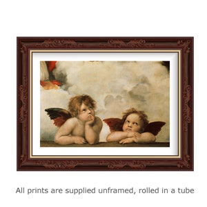 Impresión de arte de pared de galería de querubines de Rafael, póster vintage, arte de artista famoso, impresión para decoración del hogar