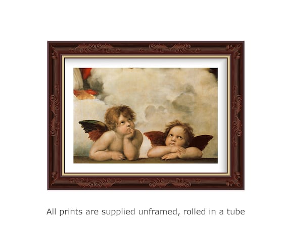 Two Angels Cherubs by Raphael Oil Painting Reproduction Giclee Canvas 