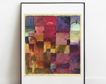 Klee Red and White Domes home decor gallery wall art print vintage poster art famous artist print
