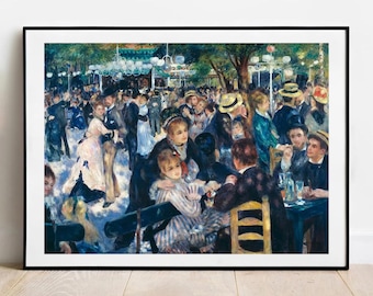 Print Renoir Le Moulin de la Galette - vintage Franse kunstposter