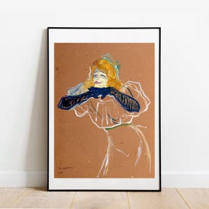 Toulouse-Lautrec Portrait of Yvette Guilbert wall decor gallery wall art print vintage poster art famous artist print