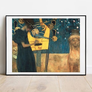 Klimt The Music 1895 wall decor gallery wall art print vintage poster art famous artist print art nouveau