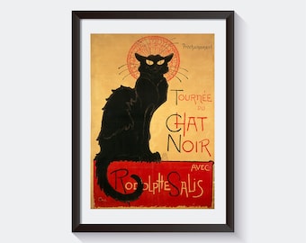 Steinlen Le Chat Noir 1895 gallery wall art print vintage poster art famous artist print home decor