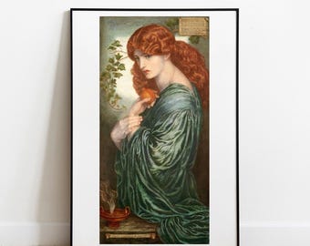 Impresión de Rossetti Proserpina: Arte mural vintage de la galería prerrafaelita