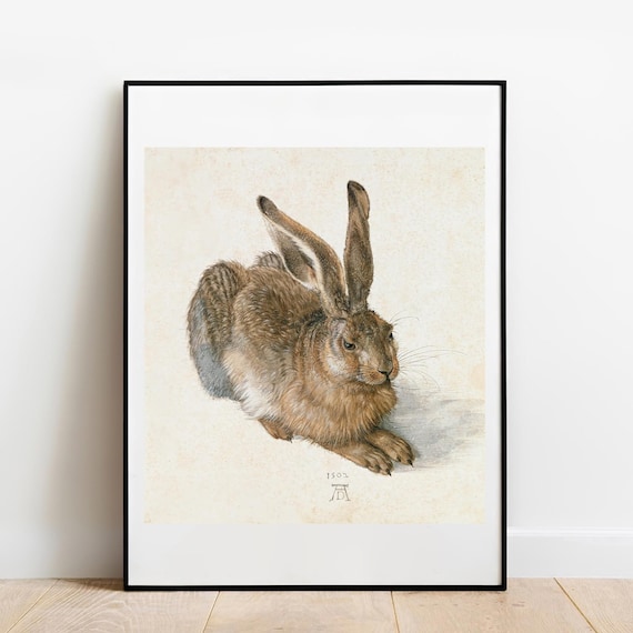 アルブレヒト・デューラー作「野ウサギ」版画：ヴィンテージ美術