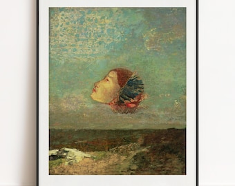 Odilon Redon Print - Homage to Goya, 1895, Gallery Wall Art Poster