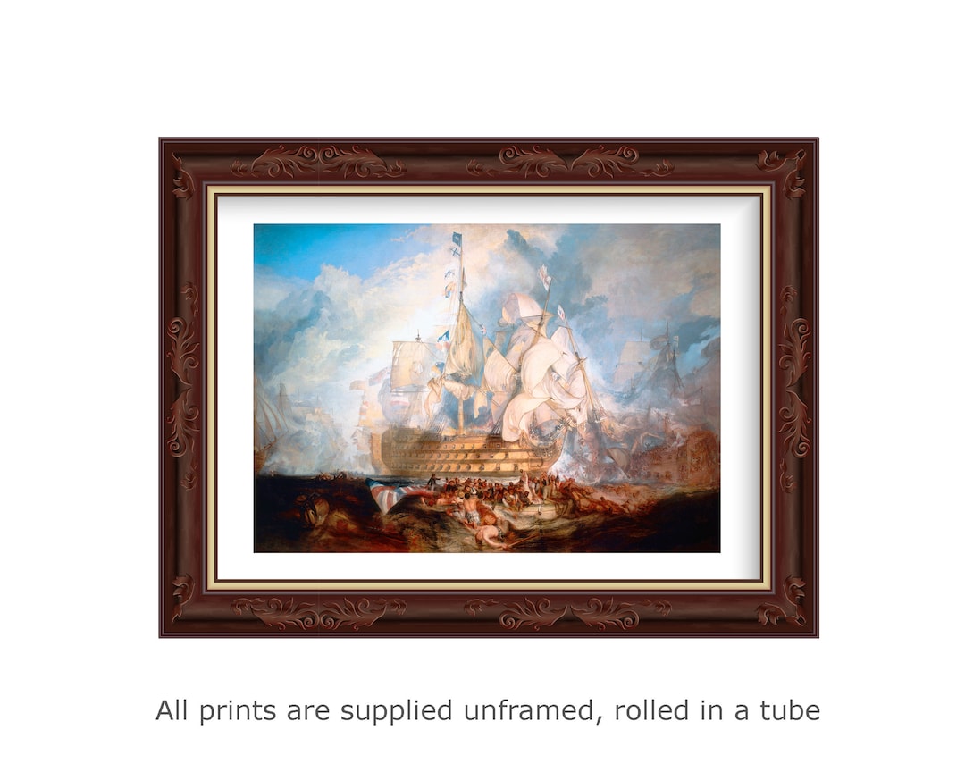 Turner Battle of Trafalgar Home Decor Gallery Wall Art Print Vintage