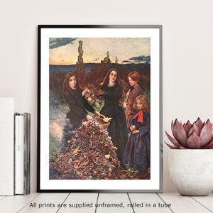 Millais Herbst Blätter Wohnkultur Galerie Wandkunst klassisches Plakat Kunst Vintage berühmter Künstler Druck