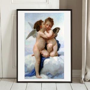 Bouguereau The First Kiss 1890 home decor gallery wall art print vintage poster art famous artist print