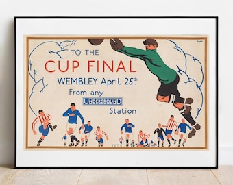 Pokalendspiel 1925 Fußball Kunstdruck: Vintage Sport Fußball Poster