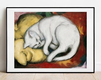Franz Marc The White Cat Print - Vintage Gallery Wall Art