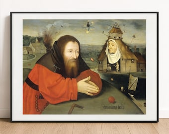 Hieronymus Bosch Print - The Temptation of St Anthony, Renaissance Wall Art Poster