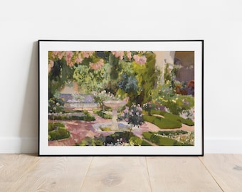 Sorolla Garden of the Sorolla House gallery wall art print vintage poster art famous artist print home decor