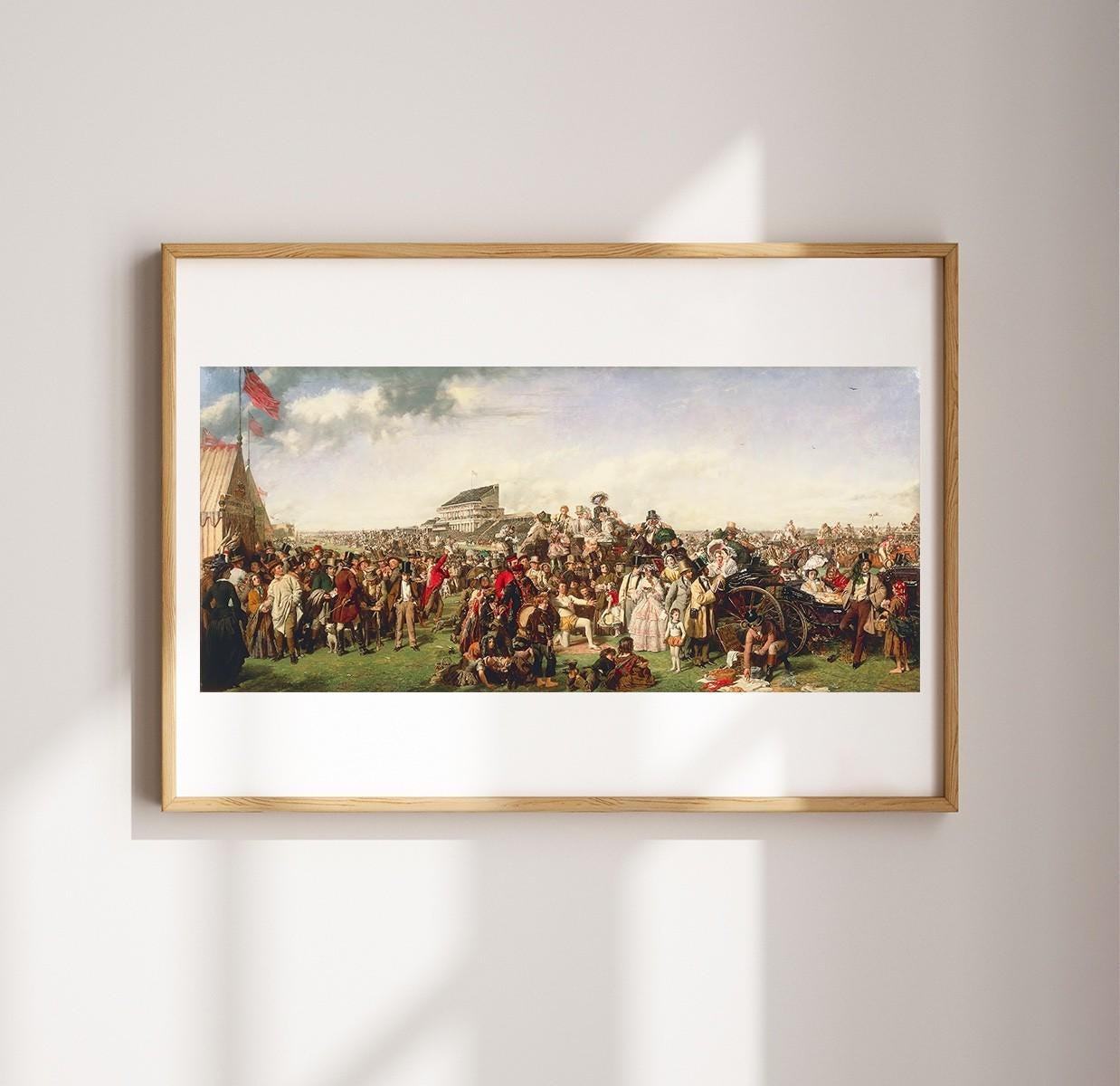絵画 名画 複製画 額縁付　ウィリアム・パウエル・フリス　「ダービーの日」 1858年ダービーデー - ウィリアム・パウエル・フリス作のジクレー