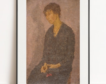 Gwen John - Woman Holding a Flower, 1908, Fine Art Wall Poster