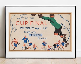 Cup Final 1925 Football Art Print: Vintage Sport Soccer Poster