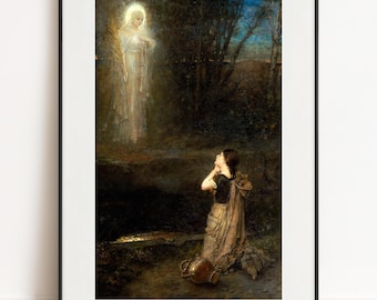 George Henry Boughton Print, The Vision at Martyrs Well, Pre-Raphaelite Wall Poster
