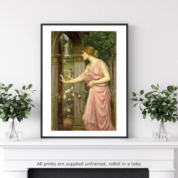 Waterhouse Psyche Entering Cupid's Garden gallery wall art print vintage poster art famous artist print