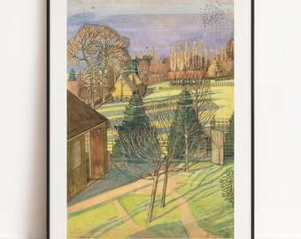 Lámina de Paul Nash - Paisaje invernal - Póster de arte moderno británico para pared