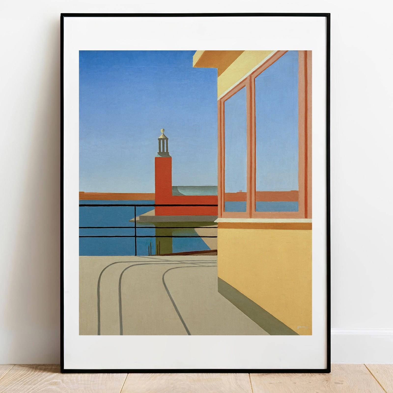 北欧スウェーデン限定 Torsten Jovinge 希少アートポスター Torsten Jovinge Print: Outside the Central Palace Vintage Gallery