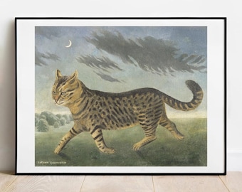 ティルザ・ガーウッド・アースキンの夜明けの帰還アートプリント - クラシックな猫の絵