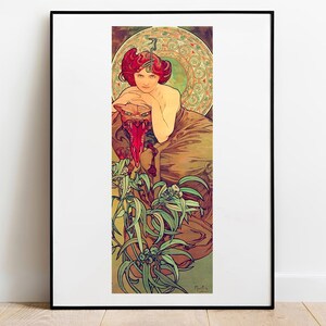 Mucha Emerald Print: Vintage Art Nouveau Gallery Wall Art