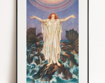 Evelyn De Morgan Print - SOS 1914, Pre Raphaelite Symbolist Wall Art