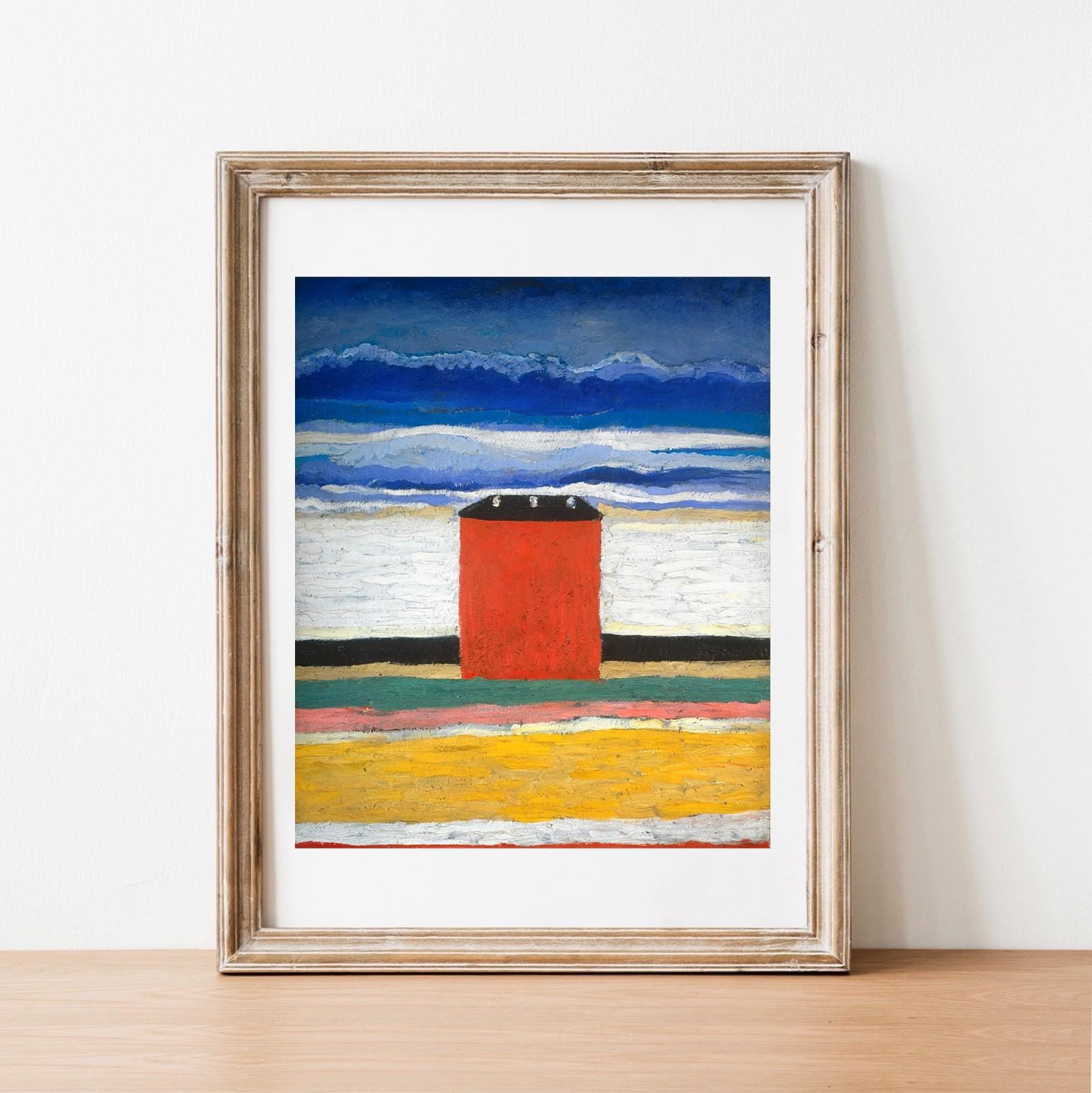 Malevich the Red House Print - Modern Fine Art Poster - Etsy