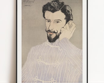 Maurice Ravel 1909 Portrait by Achille Ouvré - Fine Art Giclée Poster