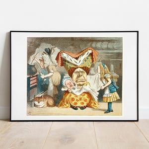 Tenniel Alicja i Księżna Alicja w Krainie Czarów galeria ścienna sztuka wydruk plakat vintage sztuka słynny artysta wydruk