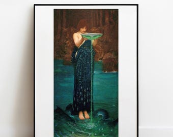 Waterhouse Circe Poisoning the Sea Print: Vintage Fine Art Poster