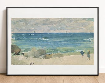 Whistler Print - Beach Scene With Two Figures, 1885, Gallery Wall Art