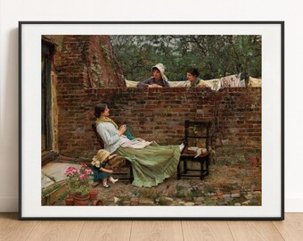 John William Waterhouse Print, Gossip 1885, British Wall Art Poster