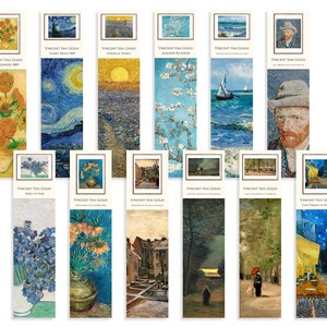 Van Gogh Set of 12 Bookmarks Fine Art Bookmark Collection art lover book lover gift