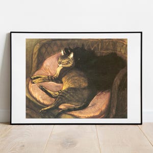Steinlen Two Cats on a Sofa gallery wall art print vintage poster art famous artist print home decor