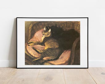 Steinlen Two Cats on a Sofa gallery wall art print vintage poster art famous artist print home decor