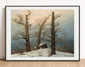 Caspar David Friedrich Print - Cairn in Snow 1807, German Romantic Art Poster