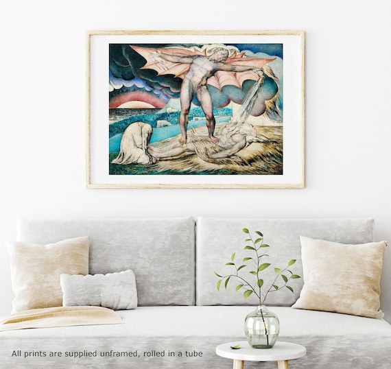 Fine Art Print Blake Satan Smiting Job With Sore Boils - Etsy UK