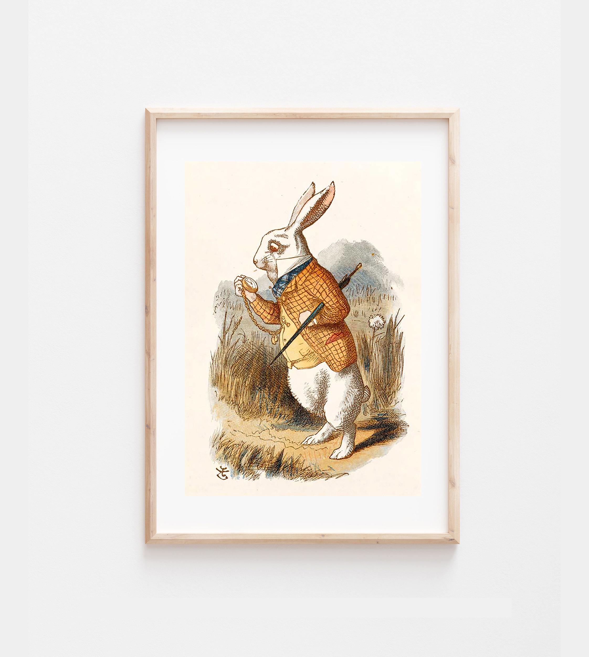 The White Rabbit Art Print: Alice in Wonderland Vintage Illustration - Etsy