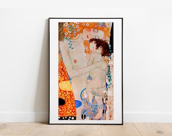 Klimt The Three Ages of Woman Mother and Child detail gallery wall art print vintage poster art home decor